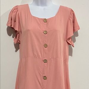 Button Down Pink Dress (Med)